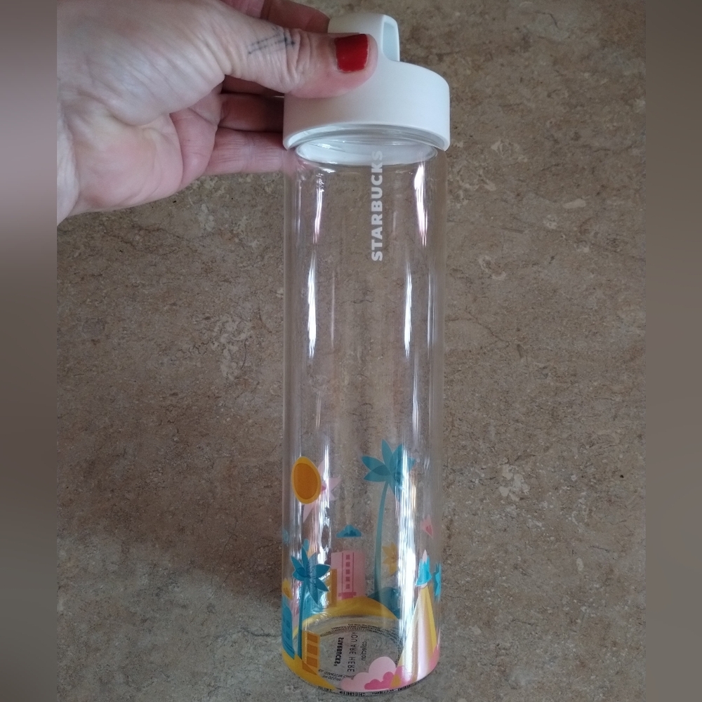 Starbucks '16 You Are Here FLORIDA 18 oz reusable glass water bottle